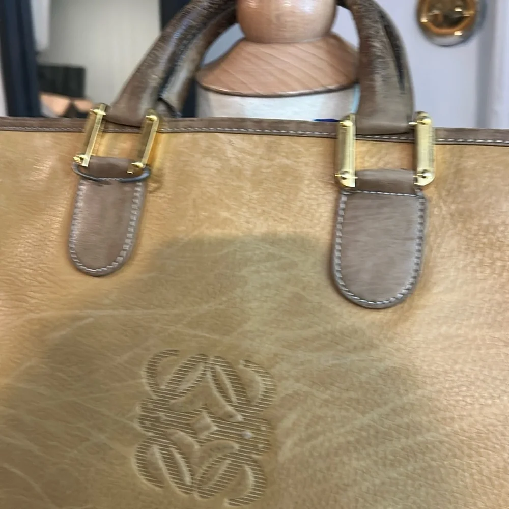 Authentic LOEWE Briefcase Shoulder Clutch Bag Needs repair handles etc photo‎